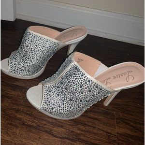 Rhinestone Peep Toe Heels